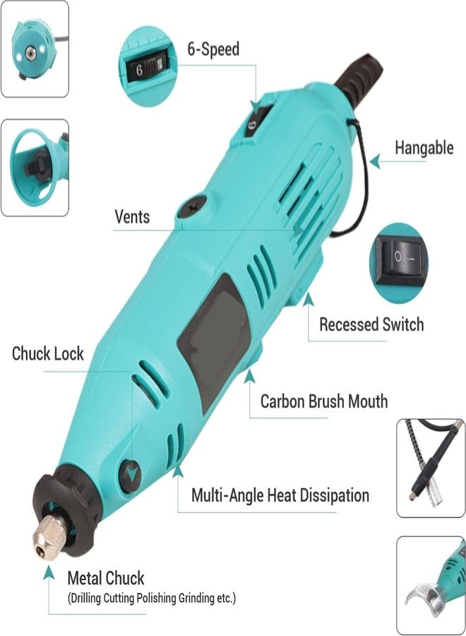 HELLARO Multifunctional Mini Rotary Die Grinder Kit with Flexible Shaft and 252 Pieces of accessories with 3 mm chuks 6 month's warranty (253PC) - Image 4