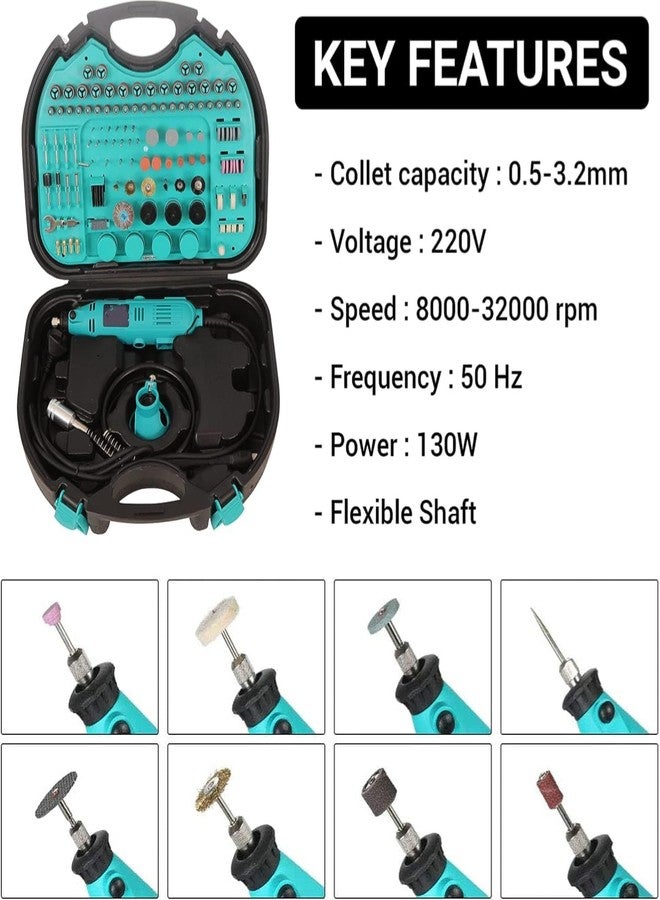 HELLARO Multifunctional Mini Rotary Die Grinder Kit with Flexible Shaft and 252 Pieces of accessories with 3 mm chuks 6 month's warranty (253PC) - Image 2