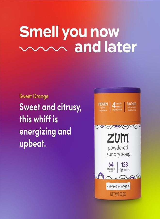 Zum Powdered Laundry Soap by Indigo Wild - Plant-Based Laundry Soap with Baking Soda, Coconut Oil & Essential Oils - 64 Loads (32 oz) - Sweet Orange - Image 3