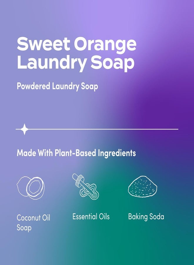 Zum Powdered Laundry Soap by Indigo Wild - Plant-Based Laundry Soap with Baking Soda, Coconut Oil & Essential Oils - 64 Loads (32 oz) - Sweet Orange - Image 2