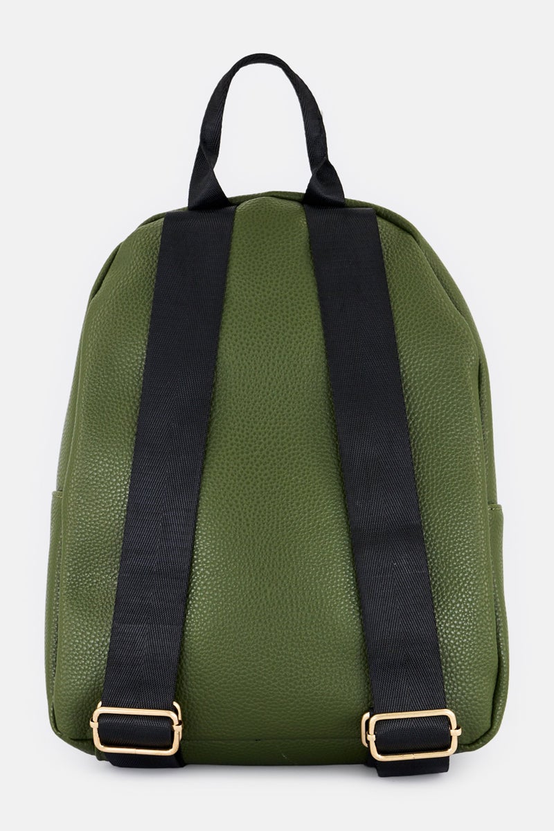 Alexis Bendel Women Brand Logo Backpack, Olive  - Image 2