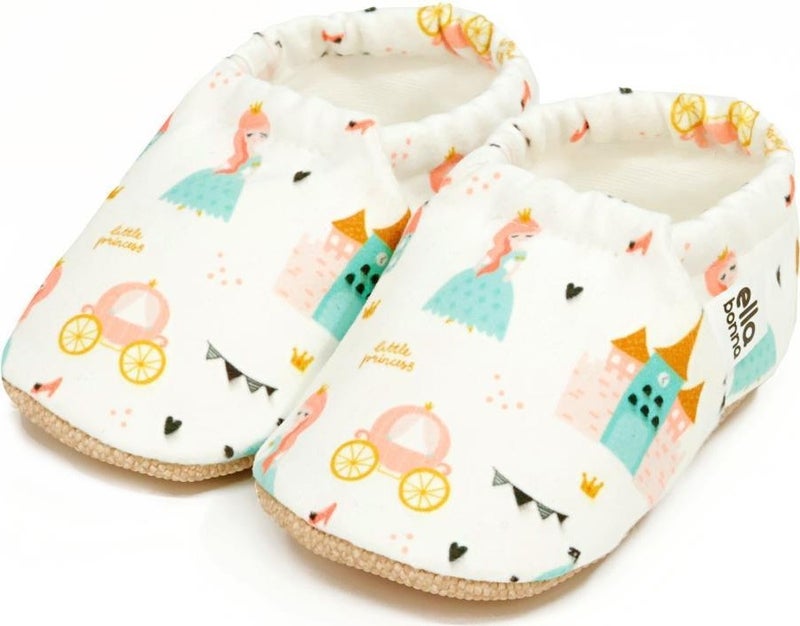 Ella Bonna Patterned Baby Booties, Non-Slip Sole, Home Nursery Shoes Slippers, Princess  - Image 1