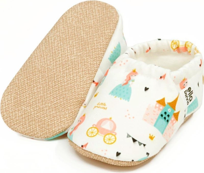 Ella Bonna Patterned Baby Booties, Non-Slip Sole, Home Nursery Shoes Slippers, Princess  - Image 3