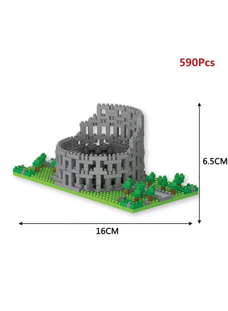 Loquat Children's Educational Assembly And Construction Toys Small Particle Assembly Building Blocks (Colosseum 590Pcs) - Image 2