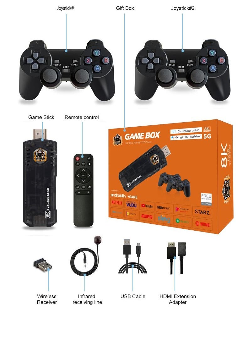 Generic - 8K HD Video Game Console Whit 10000+ Games Classic Retro TV Game Console Android Gaming Dual OS 3D PSP Console Stick For PS1/FC - Image 1