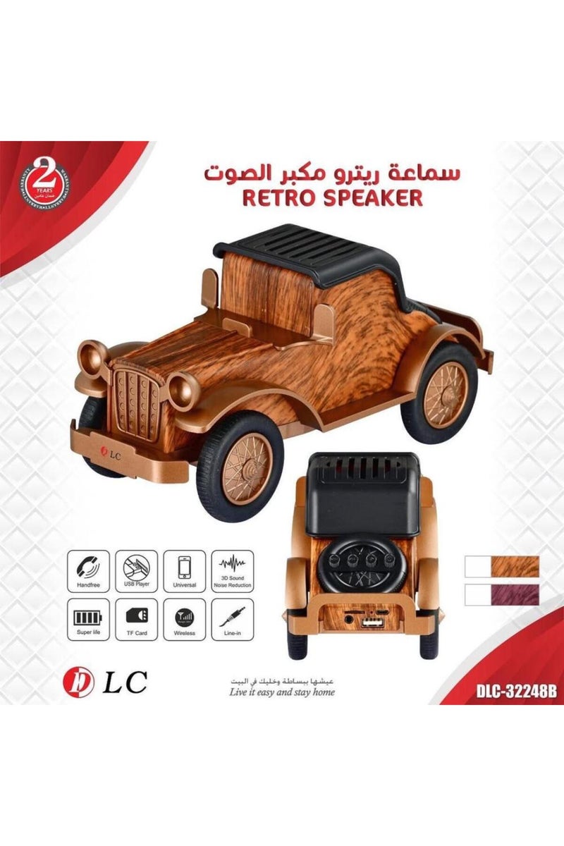 DLC Retro car-shaped wireless speaker with lighting, USB player, and high-quality Bluetooth, DLC-32248B - Image 3