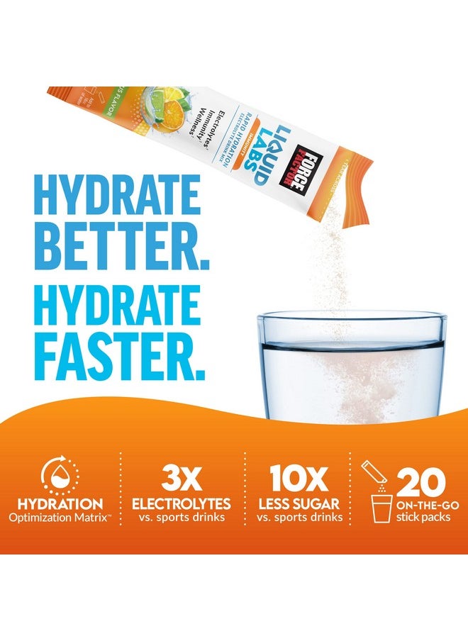 Force Factor Liquid Labs Immunity Electrolytes Powder & Immune Support Supplementhydration Packets With Immunity Vitaminselectrolytesminerals& Antioxidantsfresh Citrus Flavor20 Stick Packs  - Image 3