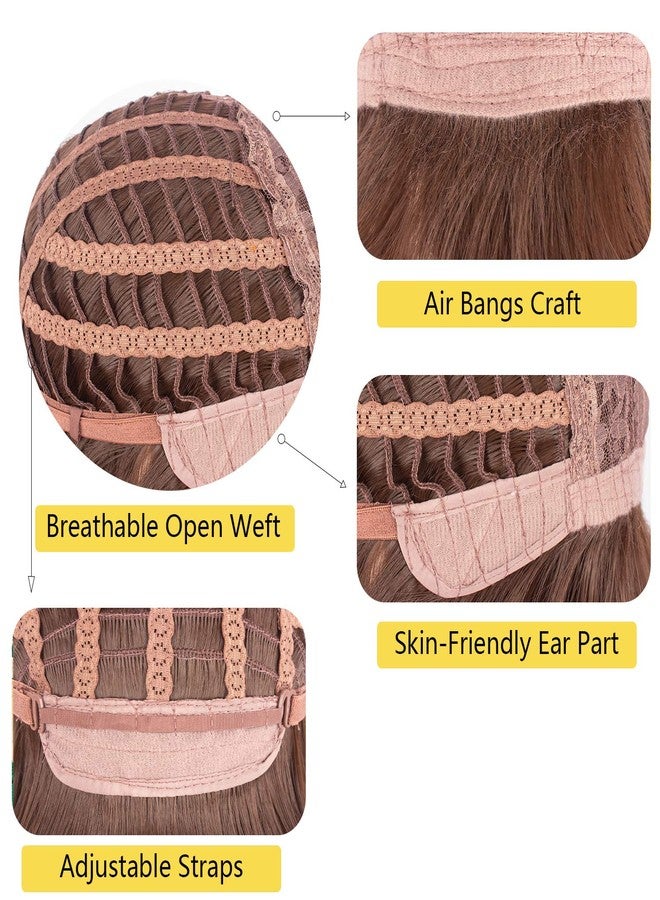 Askuang Brown Bob Wigs for Women Short Bob Wigs with Bangs 10 Inches for Daily Party Halloween Cosplay - Image 5