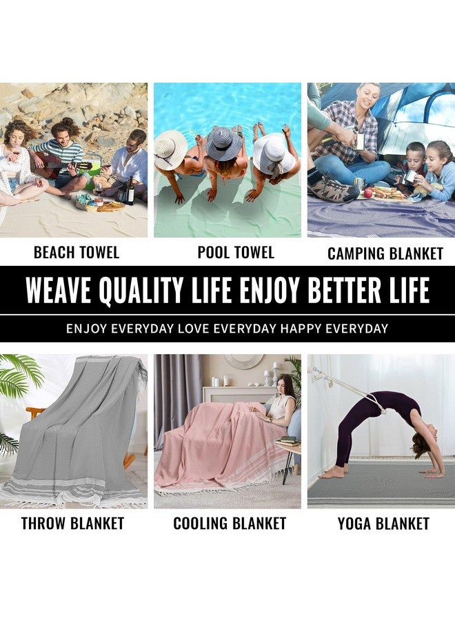 Genovega Giant Turkish Beach Towel Boho Beach Throw Blanket Anti Resistant Sand Free Quick Dry Lightweight Sandless Cloud Hawaii Honeymoon Travel Essentials Xl Big Huge Jumbo Women Summer Vacation Gift - Image 2