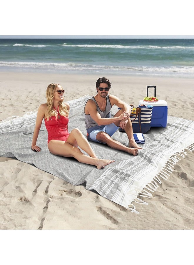 Genovega Giant Turkish Beach Towel Boho Beach Throw Blanket Anti Resistant Sand Free Quick Dry Lightweight Sandless Cloud Hawaii Honeymoon Travel Essentials Xl Big Huge Jumbo Women Summer Vacation Gift - Image 1