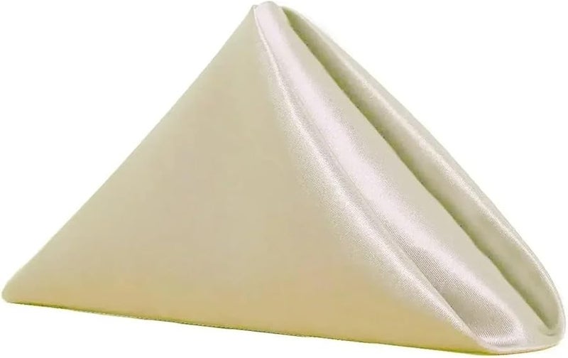 Yellow Satin Hemstitched Cocktail Napkins 10pcs 43cm Square for Wedding Party Dinner - Image 2