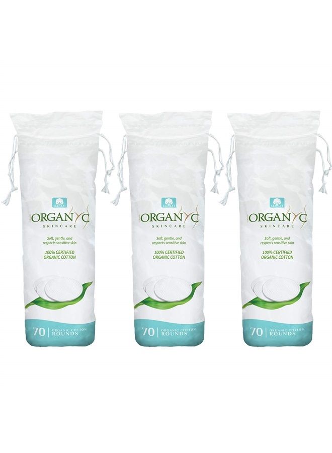 ORGANYC 100% Certified Organic Cotton Rounds - Biodegradable Cotton, Chemical Free, for Sensitive Skin (210 Count) - Daily Cosmetics. Beauty and Personal Care - Image 1