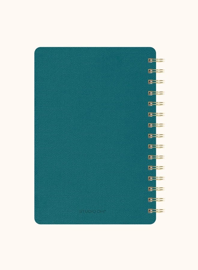 Studio Oh! Feather (Peacock Blue) Agatha Notebook - Journaling Notebooks for Home Use & Work - 208 Lined Pages Notebook for Productivity Planner - Spiral Notebooks for Work with Wire-O Binding - Image 2