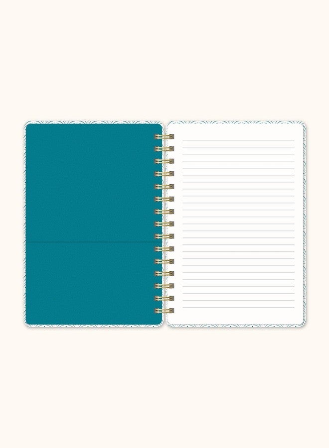 Studio Oh! Feather (Peacock Blue) Agatha Notebook - Journaling Notebooks for Home Use & Work - 208 Lined Pages Notebook for Productivity Planner - Spiral Notebooks for Work with Wire-O Binding - Image 3