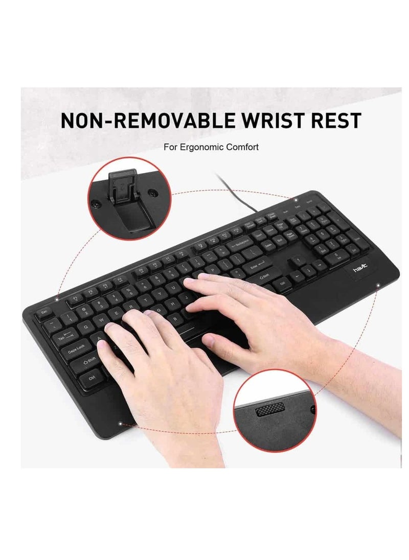 Havit KB488L Mechanical Keyboard – RGB Backlight, Durable Keys, USB Connection,    Cable Length 1500 mm -Black