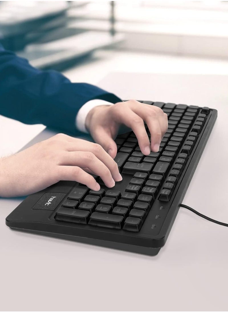 Havit KB488L Mechanical Keyboard – RGB Backlight, Durable Keys, USB Connection,    Cable Length 1500 mm -Black