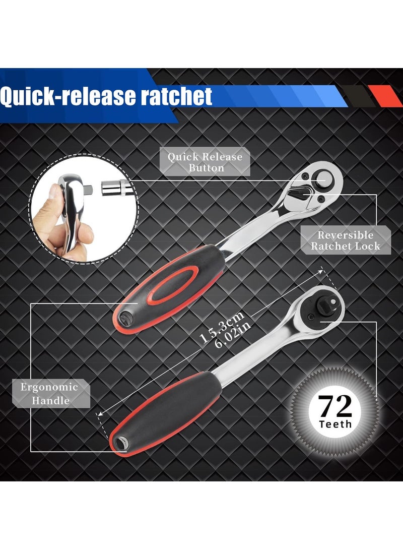 Sharpdo Auto Repair Tools 46-piece Set, Precision Hardware Repair Opening Set, Household Labor-saving Ratchet Wrench Tool Set, Suitable for Home/Repair Shop - Image 3