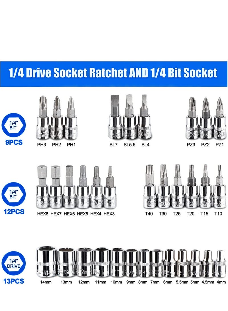 Sharpdo Auto Repair Tools 46-piece Set, Precision Hardware Repair Opening Set, Household Labor-saving Ratchet Wrench Tool Set, Suitable for Home/Repair Shop - Image 4