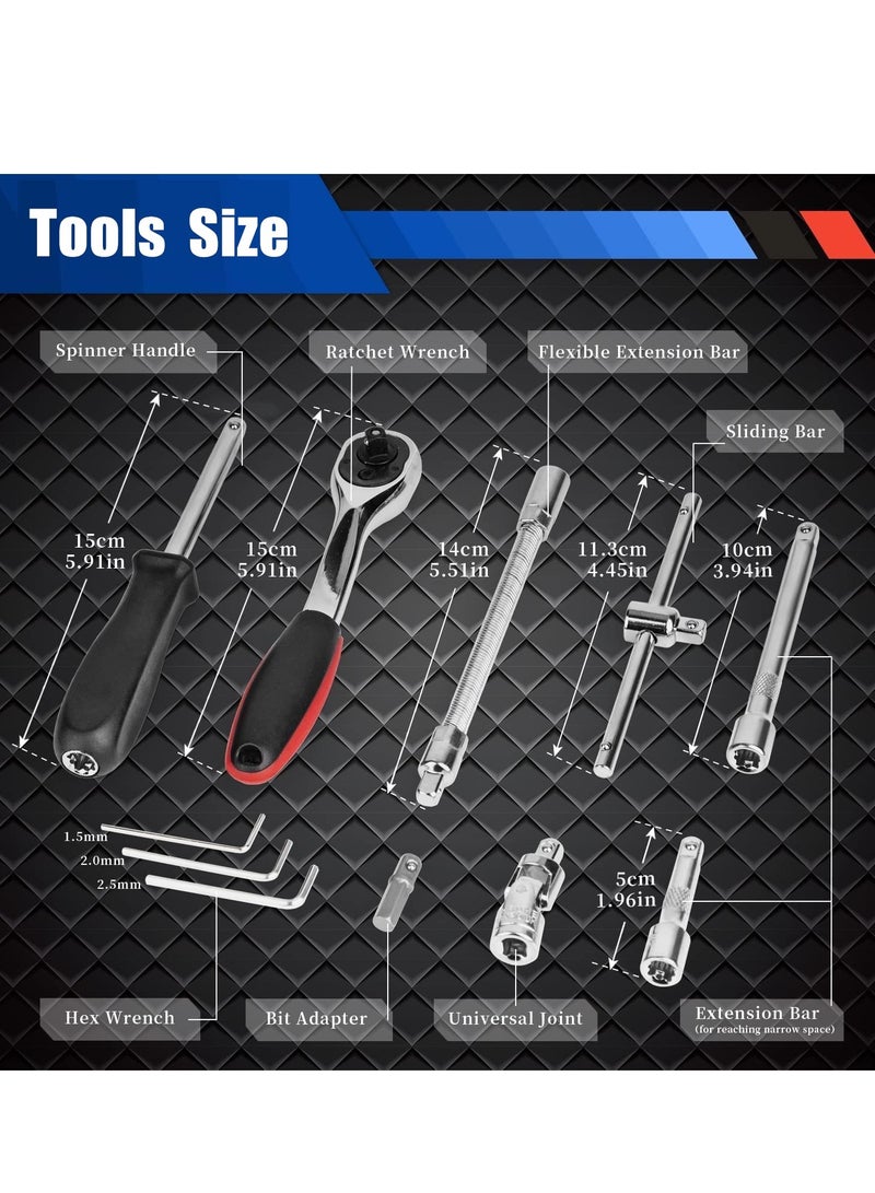 Sharpdo Auto Repair Tools 46-piece Set, Precision Hardware Repair Opening Set, Household Labor-saving Ratchet Wrench Tool Set, Suitable for Home/Repair Shop - Image 5