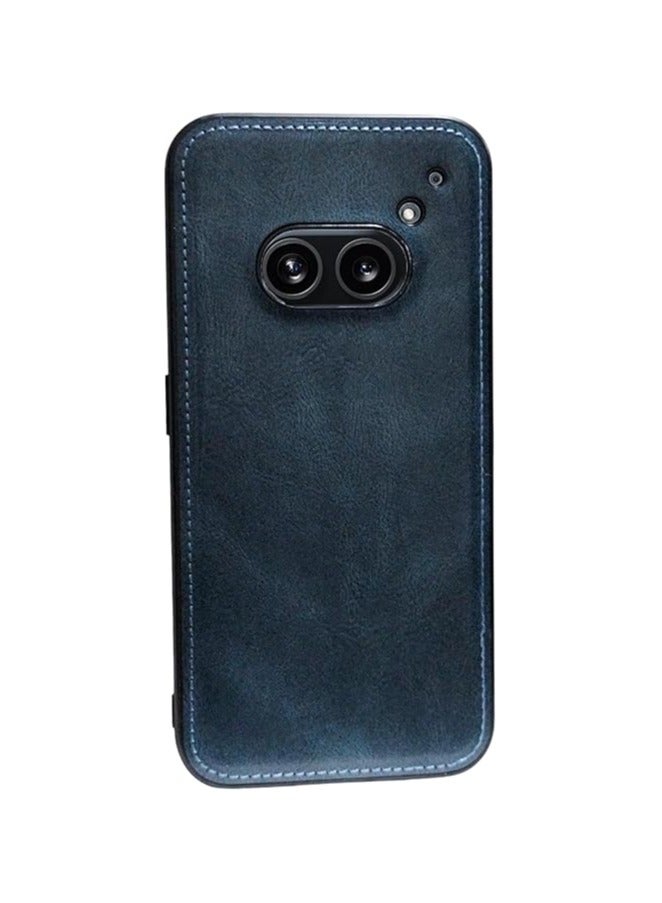 Case Compatible with Nothing Phone 2A Case, Plain Leather Soft TPU Silicone Bumper Anti-Fingerprint Shockproof Protective Cover for Nothing Phone 2A (Blue)