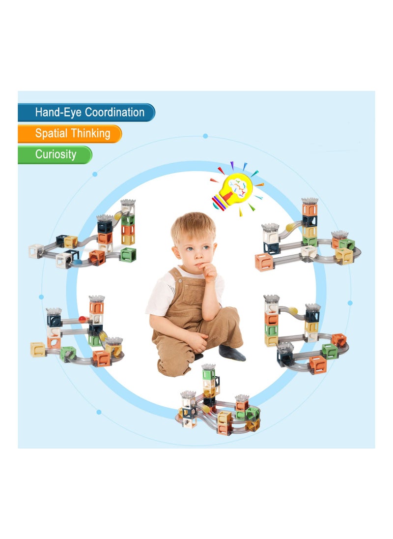Magnetic Building Toy Stacking Block Sets for Kids, Educational STEM Building Toys, Marble Maze Montessori Toys Birthday Gifts for Kids Age 3-8 Boys and Girls (41 Pcs)  - Image 3