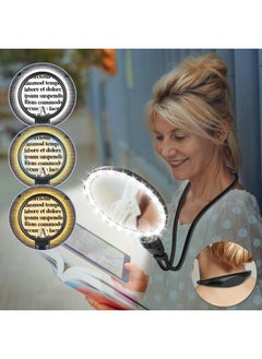 10X 30X Large Hands Free Magnifying Glass For Reading, Magnifying Glass With 3 Color Led Light, Flexible Gooseneck Magnifier For Reading,Sewing,Close Work, Seniors