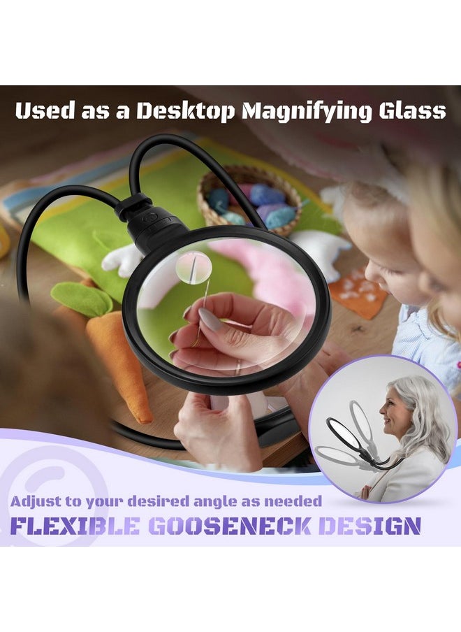 NZQXJXZ - 10X 30X Large Hands Free Magnifying Glass For Reading, Magnifying Glass With 3 Color Led Light, Flexible Gooseneck Magnifier For Reading,Sewing,Close Work, Seniors - Image 1