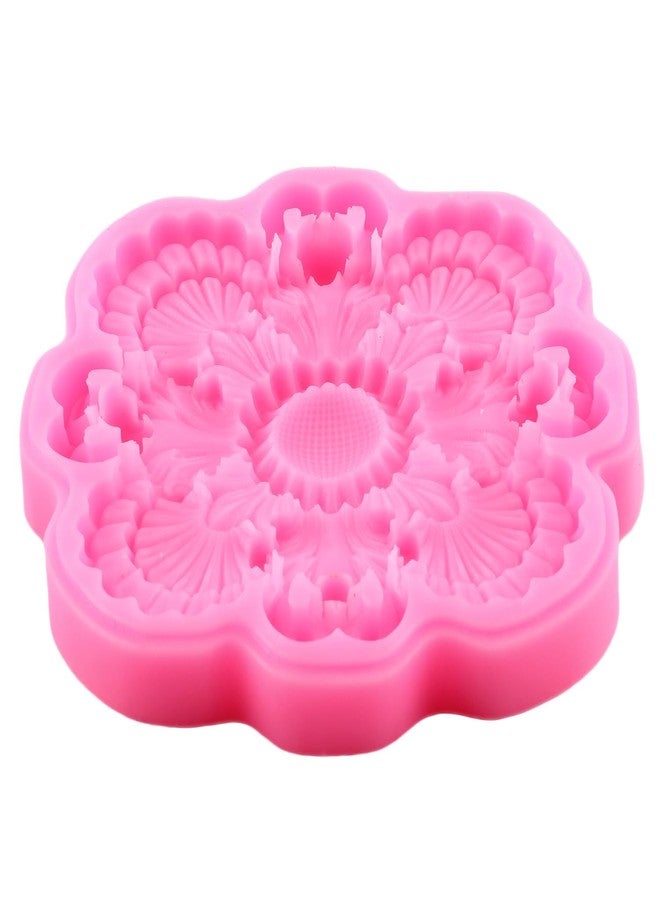 Mujiang Baroque Fondant Molds Embossed Flower Lace Silicone Molds Flower Wreath Garlands Chocolate Mold For Cake Decorating Gum Paste Candy Polymer Clay Set Of 4 - Image 5