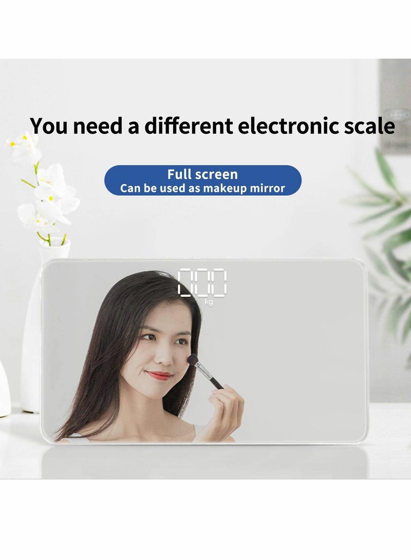 Travel Scale for Body Weight,Small Portable Weight Scales Digital Bathroom Mirror Mini Electronic Personal Health, Tape Measure Included (Rechargeable) - Image 2