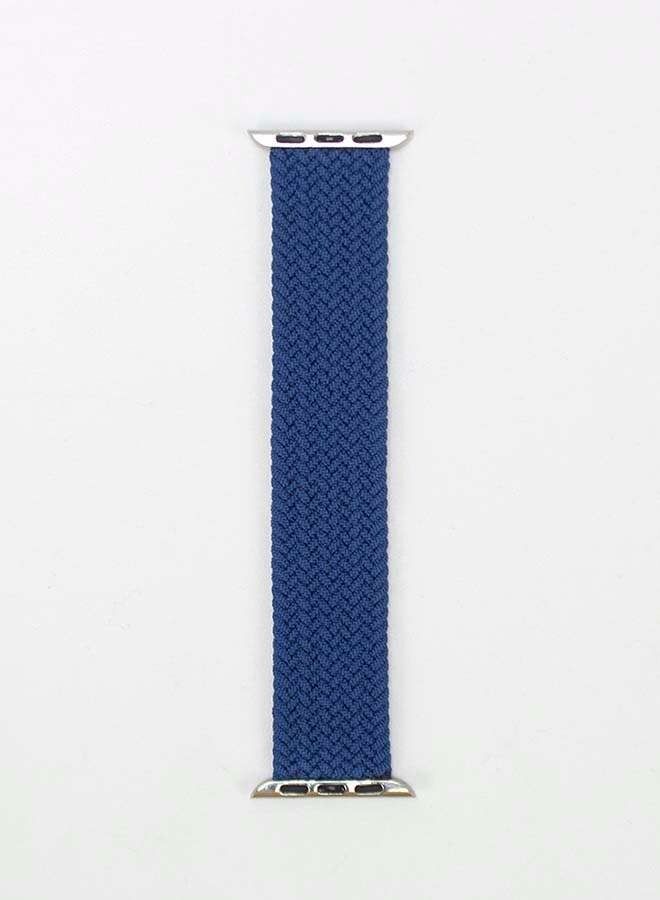 حزام بديل مضفر من النايلون لساعة Apple Watch Series 5/6/7 42/44/45 ملم أزرق متوسط - Image 3