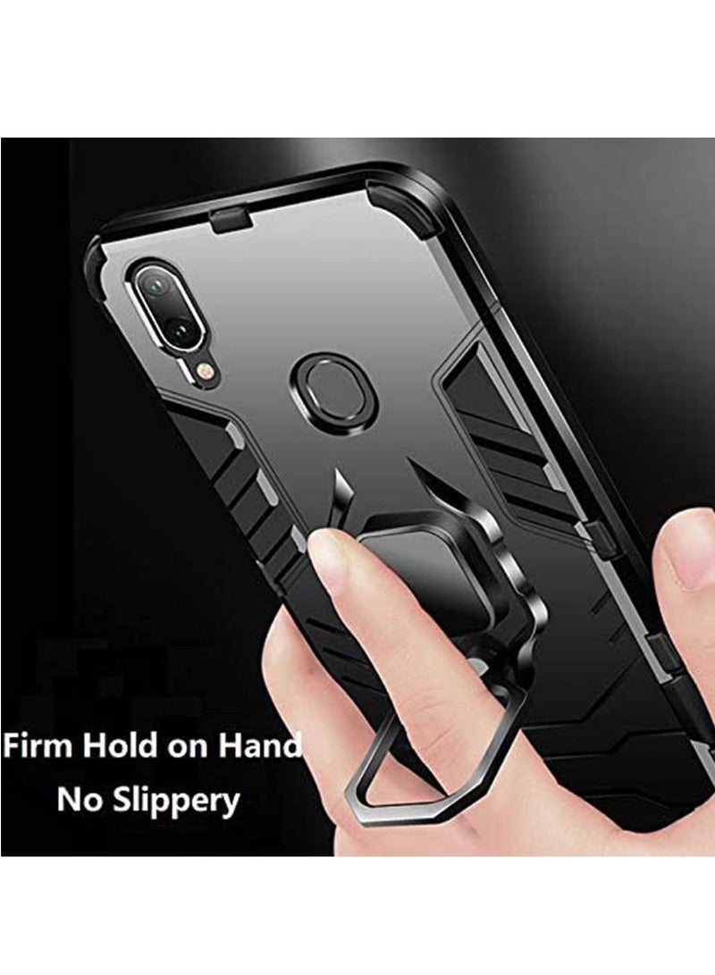 Y&D for Samsung Galaxy A42 5G Case with Glass Screen Protector Hybrid Heavy Duty Shockproof Armor Dual Layer Protection Defender Back Cover Car Mount and Kickstand Black - Image 3