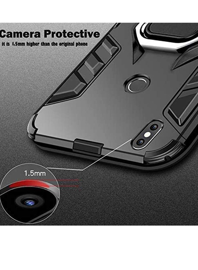 Y&D for Samsung Galaxy A42 5G Case with Glass Screen Protector Hybrid Heavy Duty Shockproof Armor Dual Layer Protection Defender Back Cover Car Mount and Kickstand Black - Image 4