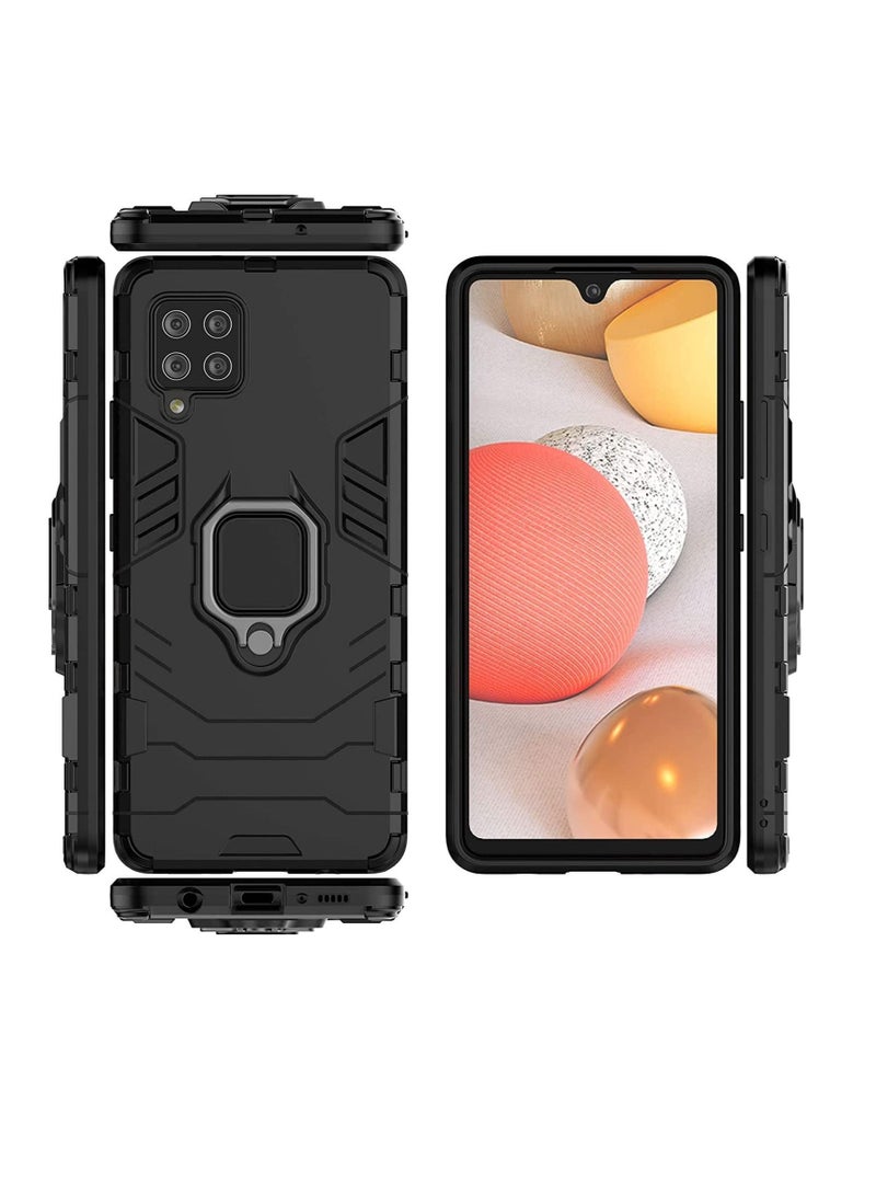 Y&D for Samsung Galaxy A42 5G Case with Glass Screen Protector Hybrid Heavy Duty Shockproof Armor Dual Layer Protection Defender Back Cover Car Mount and Kickstand Black - Image 5
