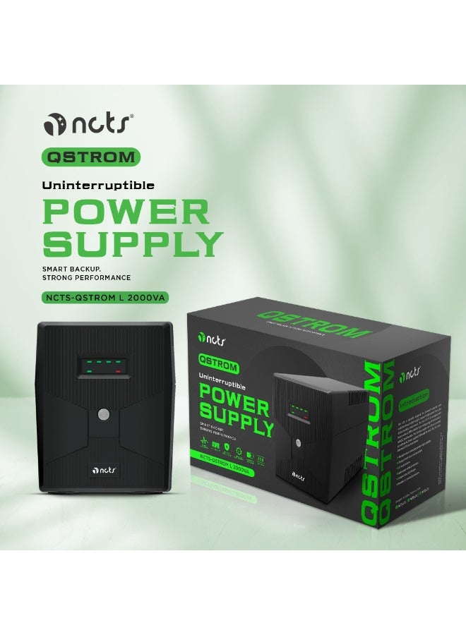 NCTS Line Interactive UPS NCTS QSTROM L SERIES 2000VA Voltage Input 220V Buck Up AVR Voltage Stabilization Fast Transfer Reliable Buck Up for Home & Office Equipment - Image 3