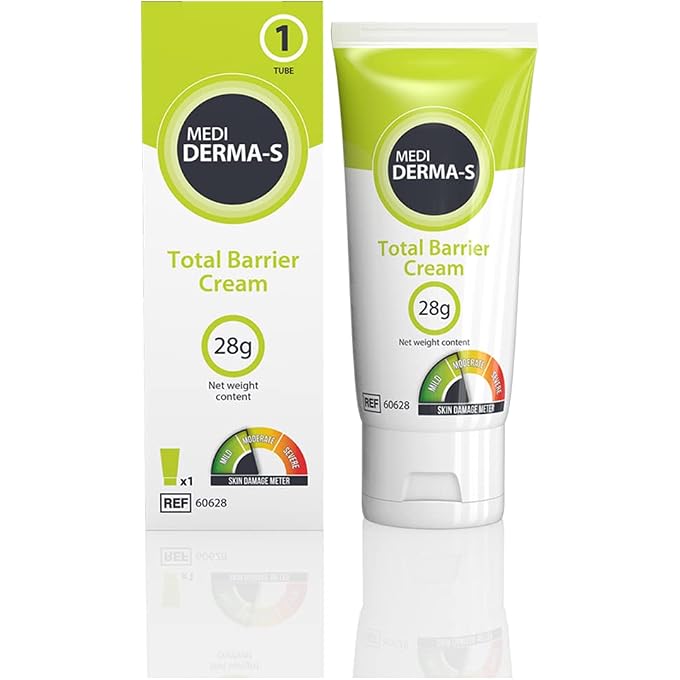 Medi Derma-S Total Barrier Cream Tube, 28g, Moisturises and Protects Damaged and Intact Skin, Waterproof Wound Protection Cream - Image 1