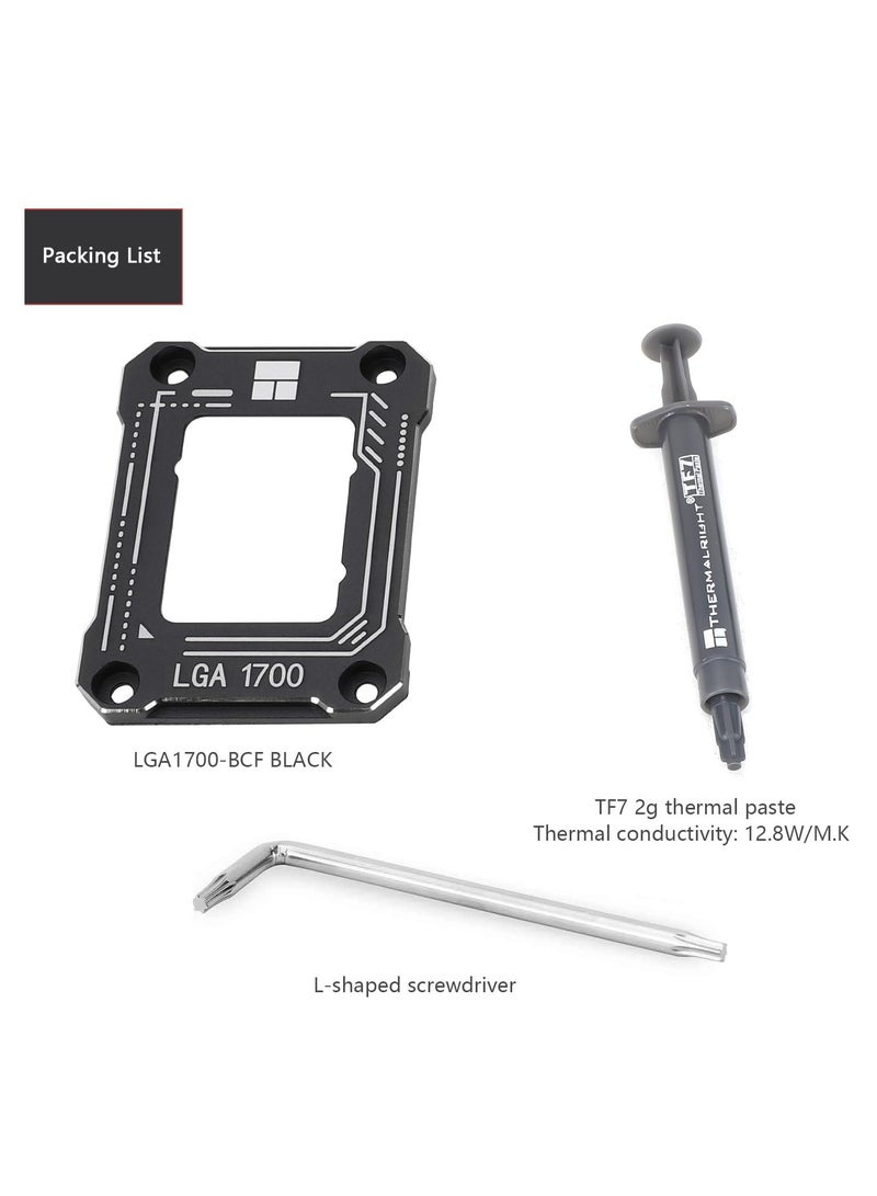 Excefore For Intel 12th/13th Gen LGA 1700 Bending Bracket Frame, CPU Snap Replacement Bracket/Aluminum CPU Stress Bending Correction Fixture, Standard for Coolers (Black)  - Image 5