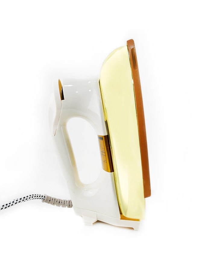 TEAM Dry Iron Heavy Weight Iron 1200W With Teflon Coating Gold Soleplate 10-Year Warranty - Image 4