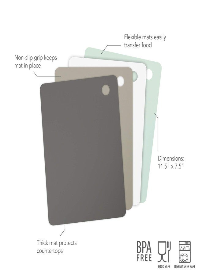 Tovolo Large Flexible Cutting Board Mats For Slicing, Cutting, Chopping & Food Meal Prep, Set of 4, Assorted - Image 4