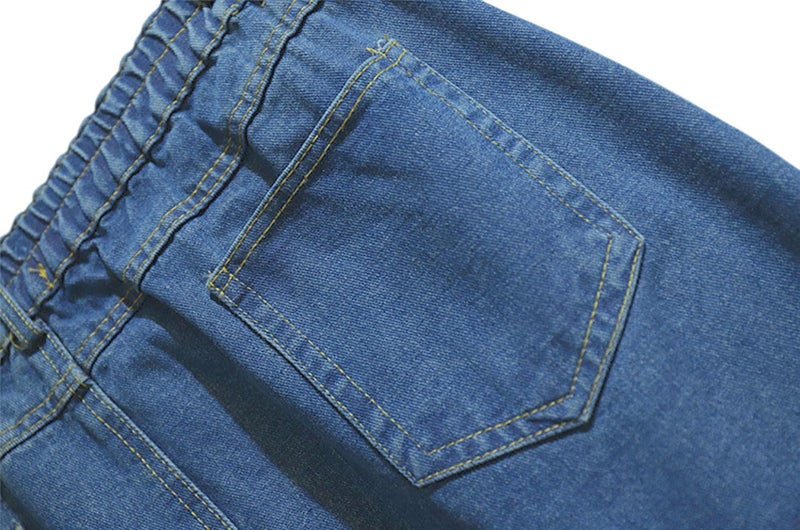 CHARTOU Women's Summer Casual Elastic Waist Pockets Work Midi Denim A Line Skirt (X-Large,Blue) - Image 5