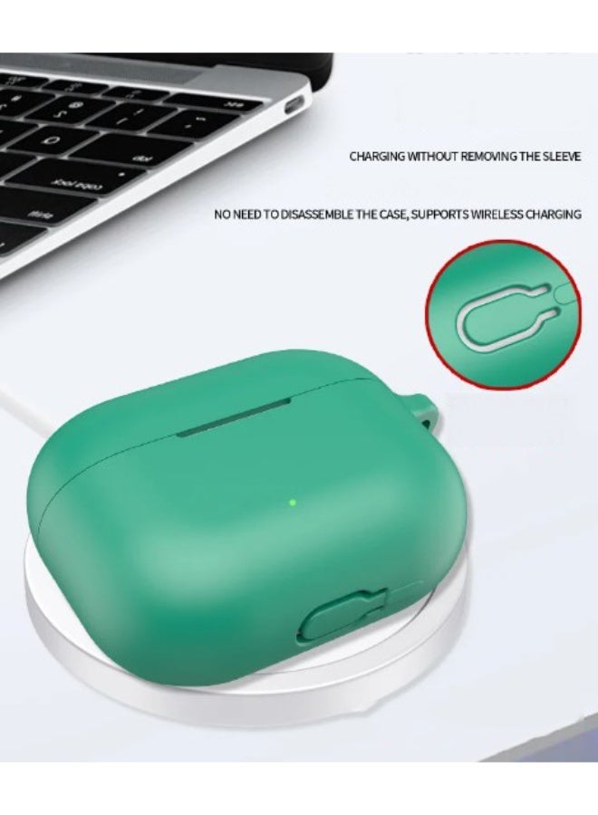 Case for Huawei FreeBuds SE4 ANC Earbuds,Soft Silicone Protective Cover with Carabiner, Shockproof with cleaning tools(Green) - Image 2