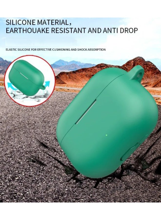 Case for Huawei FreeBuds SE4 ANC Earbuds,Soft Silicone Protective Cover with Carabiner, Shockproof with cleaning tools(Green) - Image 3