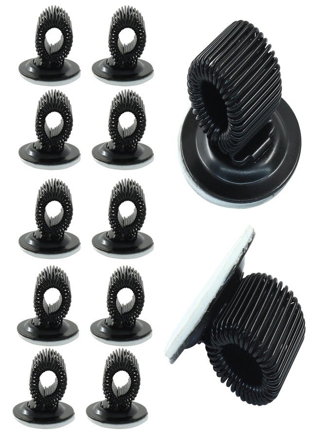 Rierdge 12 Pack Black Self Adhesive Pen Pencil Holder, Pen Holder with Adjustable Spring Loop for Notebook Clipboard in Home, School, Office - Image 5