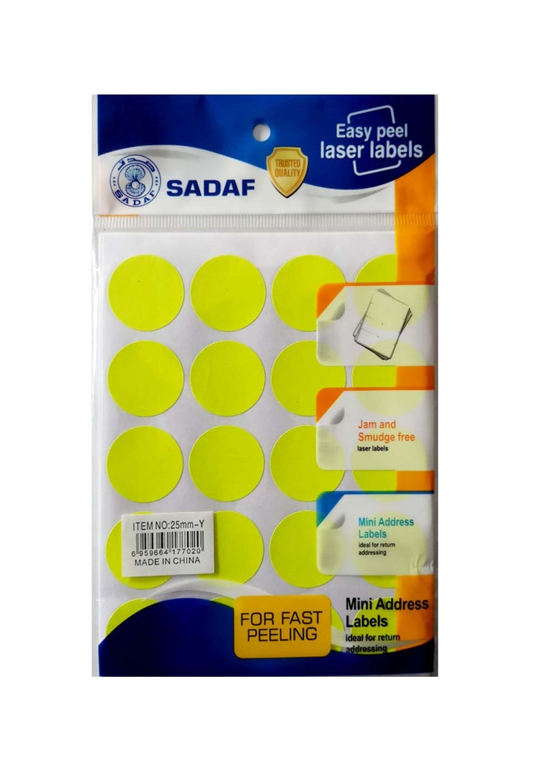 Sadaf - 240-Piece Round Labels 25mm Diameter Yellow - Image 1