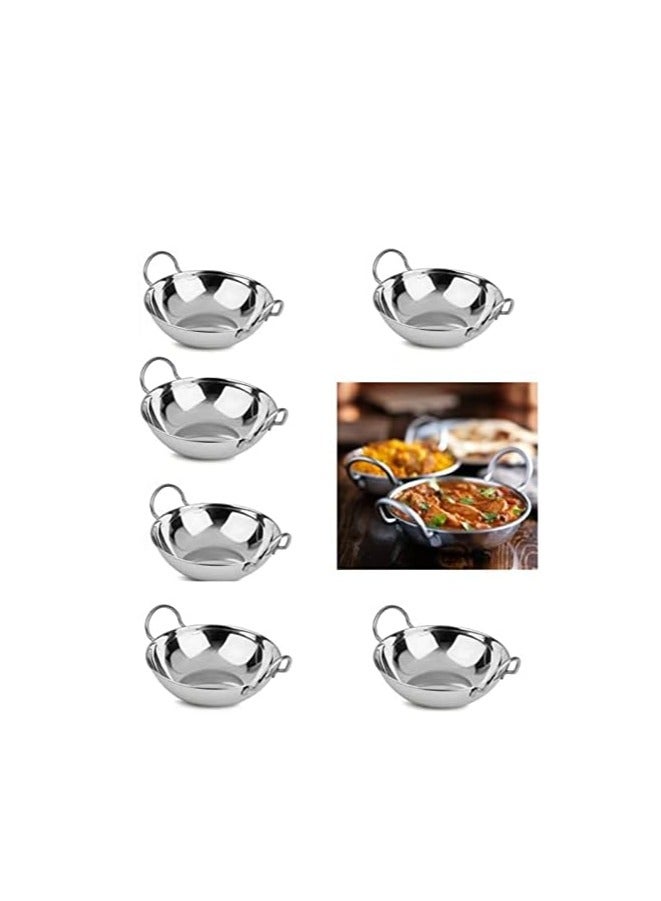 555 6Pc Stainless Steel Kadai Serving Bowl - Image 2