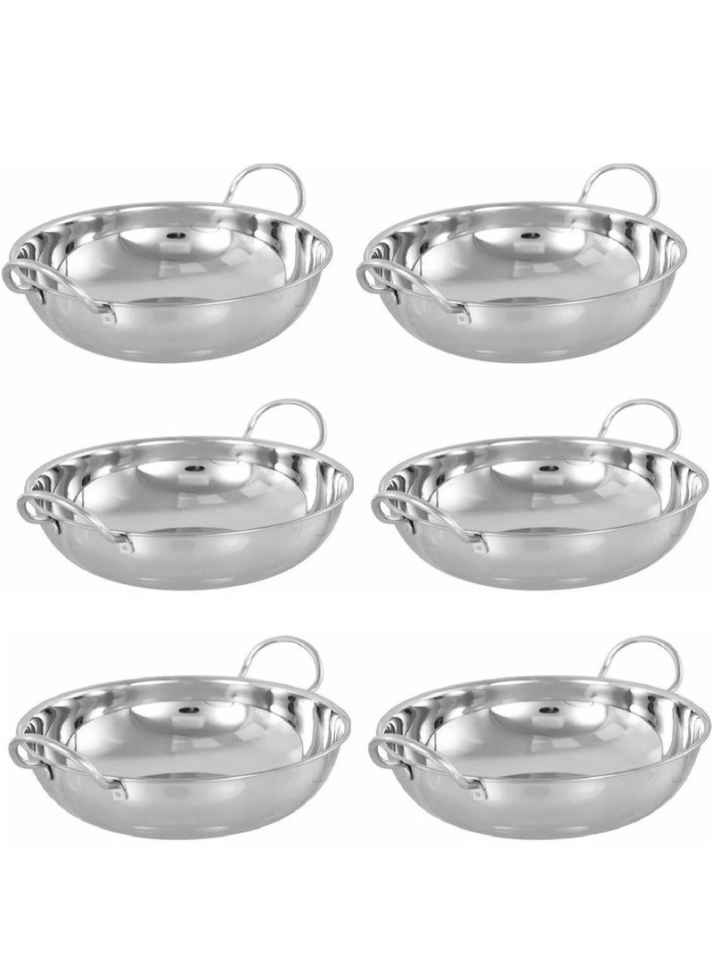 555 6Pc Stainless Steel Kadai Serving Bowl - Image 1