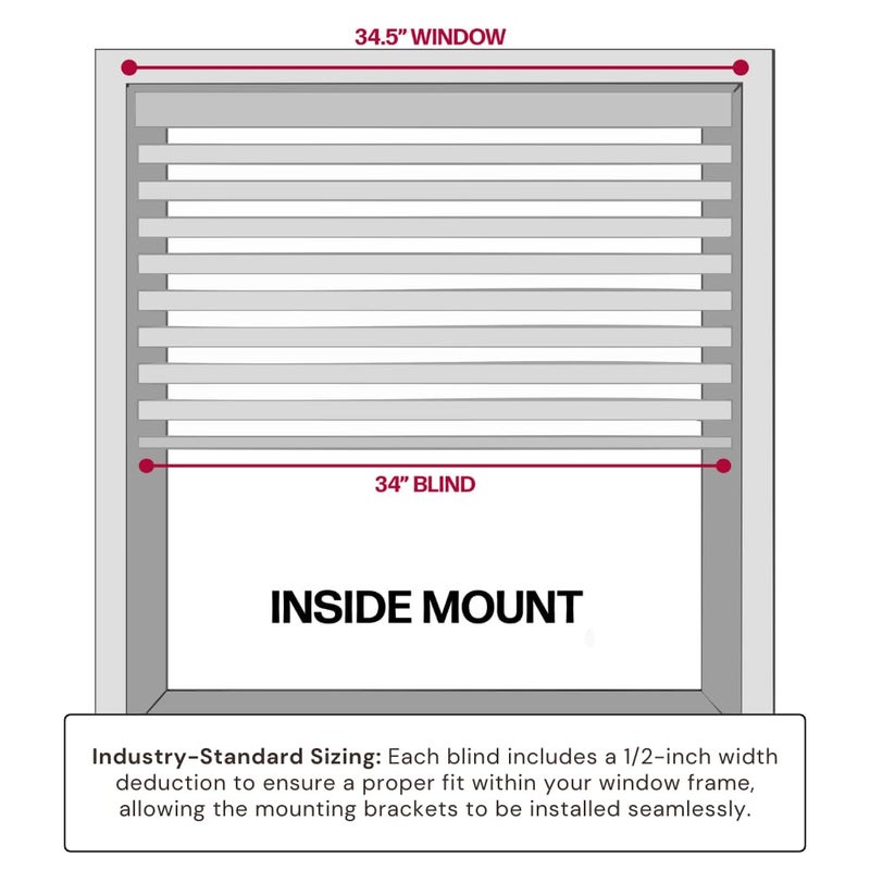 Lotus & Windoware Cordless, 2 Inch Faux Wood Blind, 34.5" Wide x 60" Long, Window Blinds, Blinds & Shades, Blinds for Indoor Windows, Embossed, Bright White - Image 4