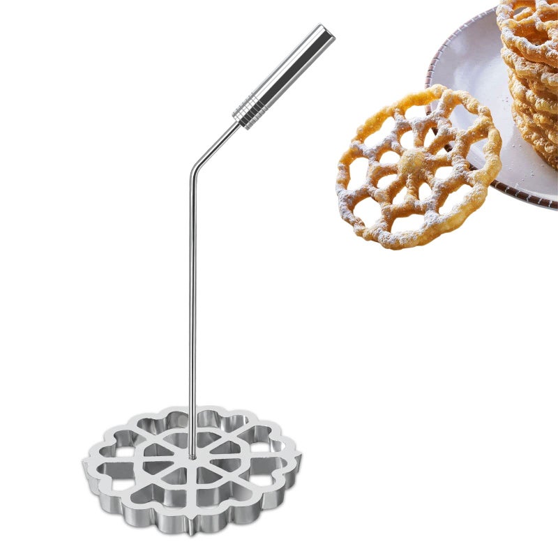 Bunuelos Mold with HandleRosette Timbale Iron Set Aluminum Waffle Molds with HandleFunnel Cake RingMolde Para Buuelos De Viento Maker MexicanosRosette Cookie Cutter Tool