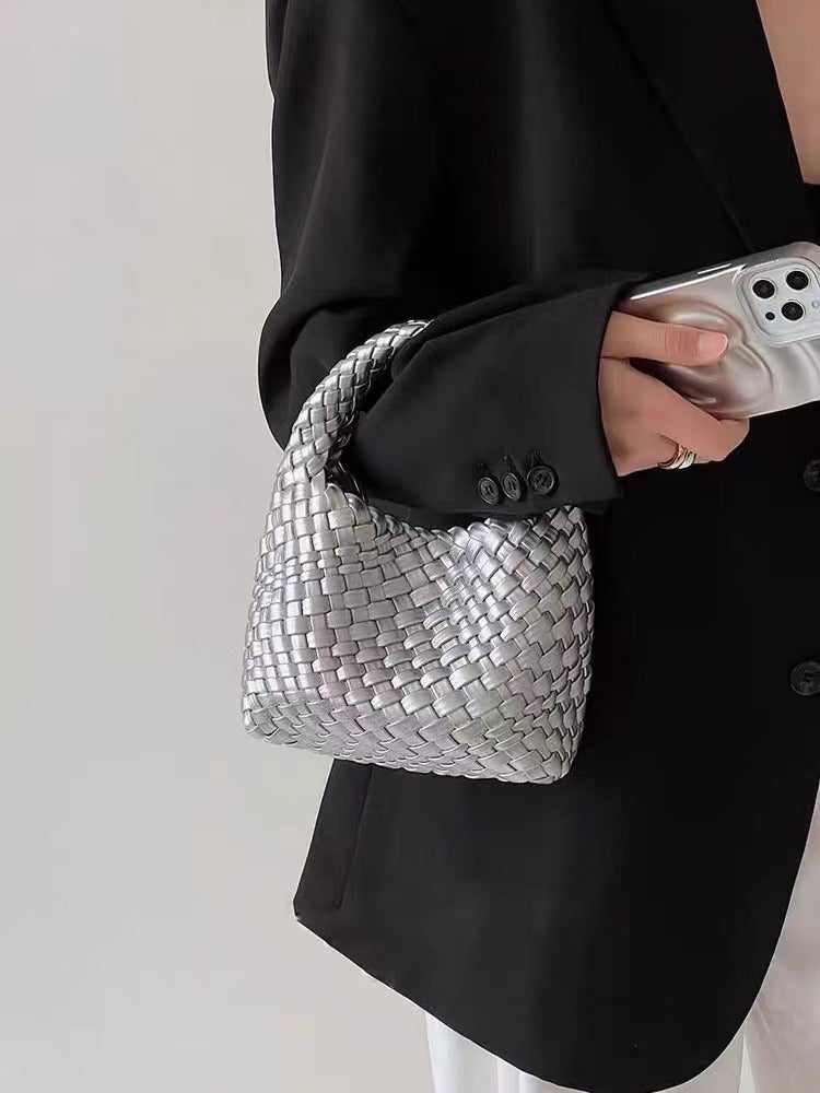 Niche Design Handmade Woven Bag Mini Chain Coin Purse 2024 Mobile Phone Bag Crossbody Bag - Image 5