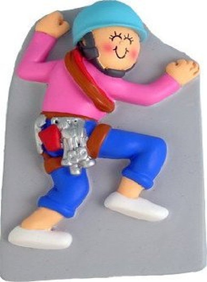 Central Rock Climber Sport Female Personalized Christmas Tree Ornament
