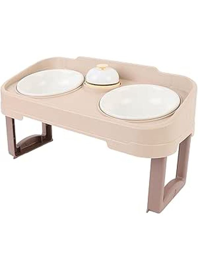 Dual Bowl Raised Pet Feeder With Splash Guard Anti Spill For Cats And Dogs - Image 1